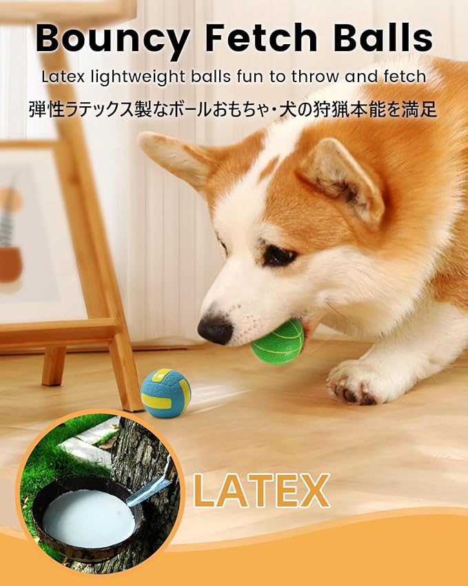 SCHITEC Dog Toys Squeaky, [4 Pack] Interactive Puppy Ball Toy, 2'' Soft Latex Rubber Fetch Play Pet Balls for Mini Breed Small Dogs Puppies