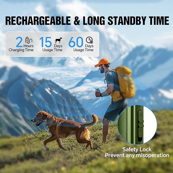 2 in 1 Dog Shock Collar & Ultrasonic Bark Deterrent Device – 3300FT Remote Training E Collar with Beep, Vibration & Safe Shock, IP67 Waterproof & Rechargeable for Small Medium Large Dogs