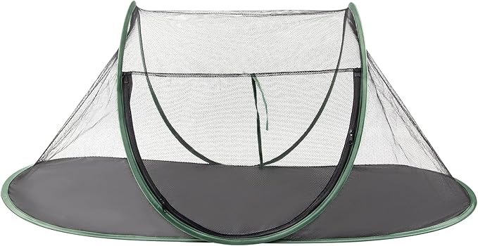 Outdoor Cat Enclosures, Portable Cat Tent for Bearded Dragon, Dogs and Small Animals, Cat Outdoor Tent with Foldable Bag(Dark Green)