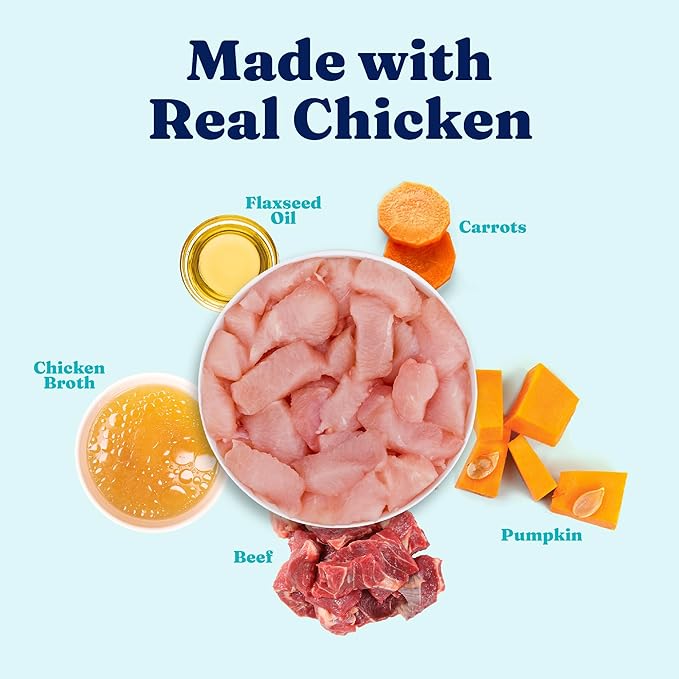 Solid Gold Wet Dog Food Topper & Meal Cups - W/Chicken, Beef & Pumpkin for Sensitive Stomachs, Gut Health & Digestive System Support - for Adult & Senior Small Breed & Large Breed Dogs - 3.5oz/6 Pack