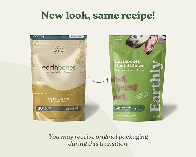 Earthbones Dental Chews for Dogs 50lbs+, 30 Bones