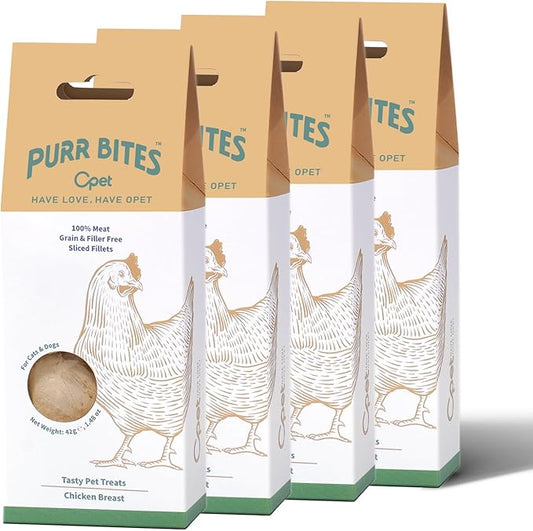 OPET Freeze Dried Chicken Cat Treats, Single Ingredient Grain Free High Protein Pet Food for Cats and Dogs, Healthy Training Snacks, Freeze Dried Cat Food (Chicken Breast, 5.92 Ounce)