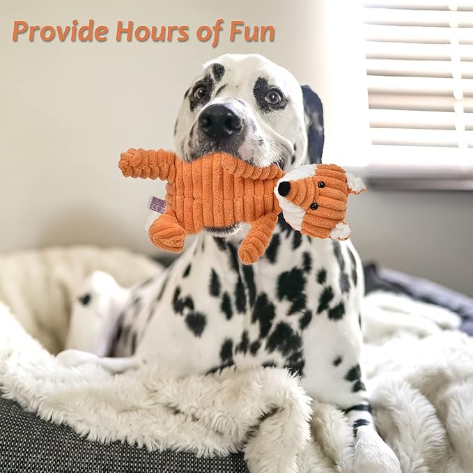 5Pack Dog Squeaky Plush Toys Puppy Toys Assortment Value Bundle Bulk Large Dog Teething Pet Chew Toys