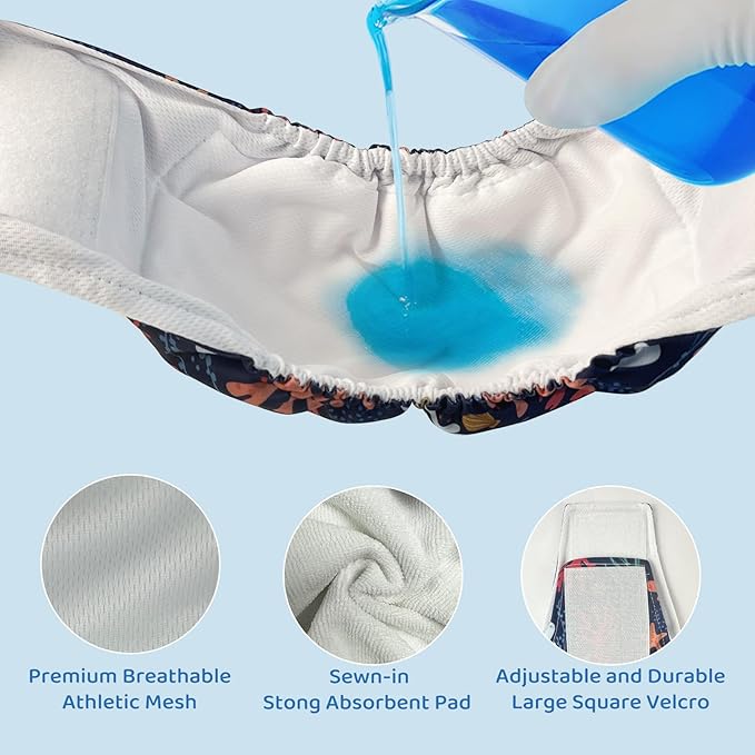 Dog Diapers Male Large High Absorbing Belly Bands for Male Dogs XL Washable Dog Wraps with Cute Patterns 5packs (XL, 18” - 21” Waist)