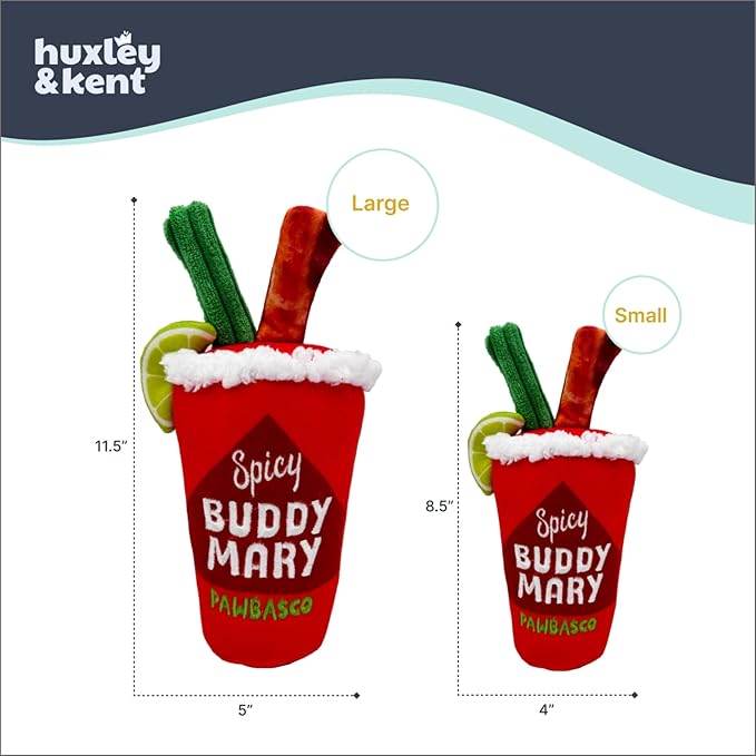 Huxley & Kent Funny Dog Toy w/Squeaker – Power Plush Squeaky Dog Toys for Small, Medium & Large Dogs – Soft Stuffed Animal for Indoor Play & Fetch - Buddy Mary, Large