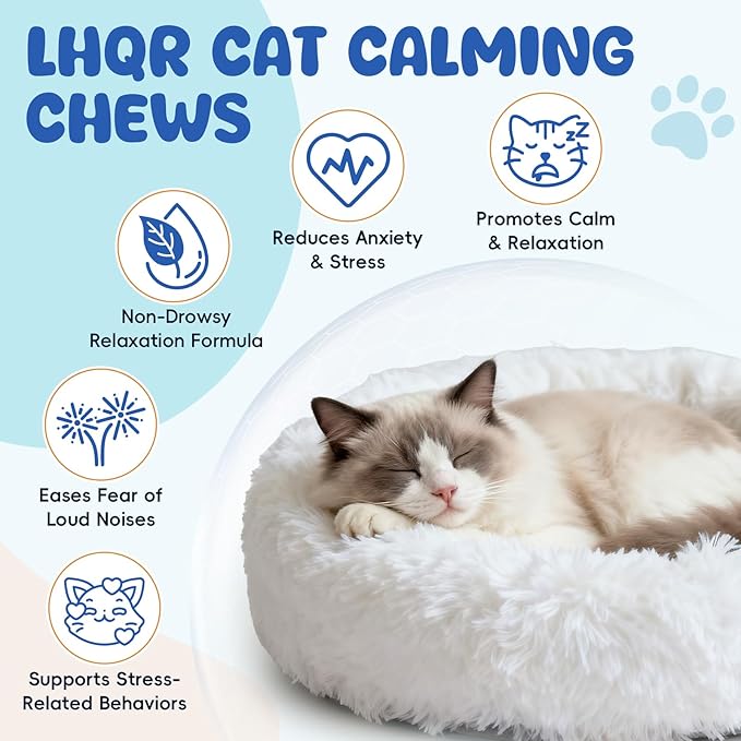 Calming Chews for Cats 200 PCS Cat Calming Treats with Chamomile & Melatonin for Cats Travel, Vet Visits, Separation Anxiety, Chicken Flavor