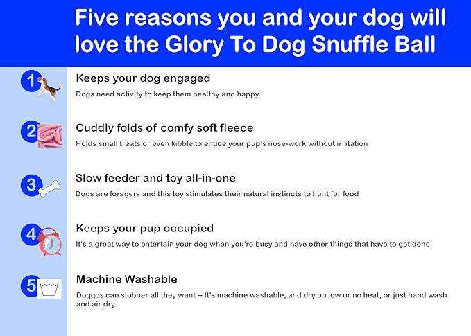 Glory To Dog Medium Breed Snuffle Interactive Foraging Dog Puzzle Ball Toy Pink Large