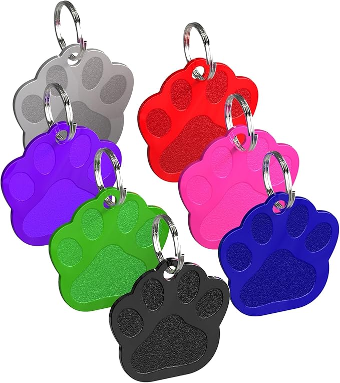 Dr. Fremont's Custom Pet Tag | Large, Paw | Many Colors & Shapes | Strong Anodized Aluminum | Made in USA