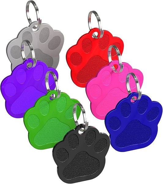 Dr. Fremont's Custom Pet Tag | Large, Paw | Many Colors & Shapes | Strong Anodized Aluminum | Made in USA