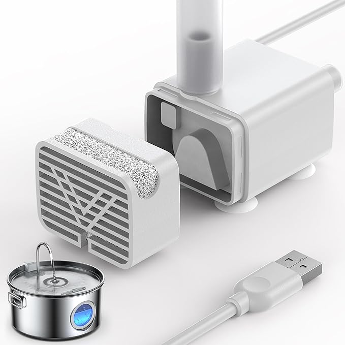 Dog Water Fountain for Large Dogs, 3.2Gal/406oz/12L Stainless Steel Pet Water Fountain, Quiet Dog Water Bowl Dispenser with Visible Window for Multi-pet Home (Pump for 3.2Gal Dog Fountain)