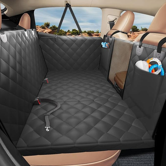 Back Seat Extender for Dogs-Upgraded Egg Crate Foam, Soft Dog Car Seat Cover Holds 420lbs, Sturdy Backseat Extender for Dogs, Waterproof Pet Car Bed Dog Hammock for Car, SUV, Truck