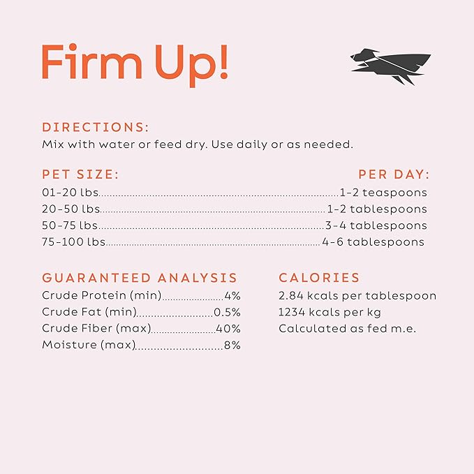 Diggin' Your Dog – Firm Up Pumpkin for Dogs & Cats – Fiber Supplement with Pumpkin & Apple Fiber for Cat & Dog Digestive Support – Made in USA, 16 oz