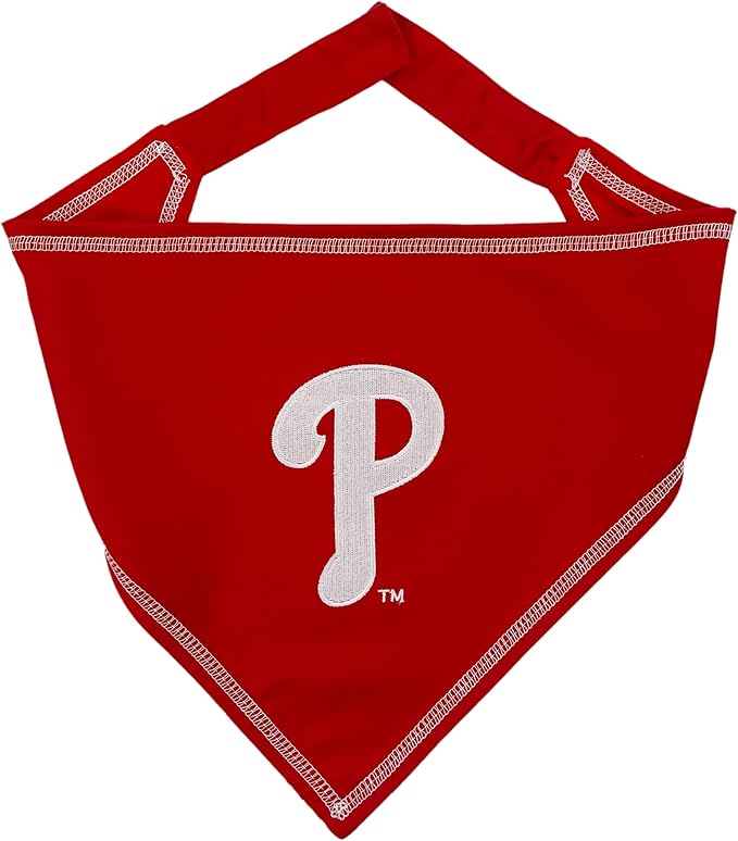 Pets First MLB Philadelphia Phillies TIE Bandana, Small/Medium. Dog Bandana Scarf Bib for Pet Cat Dog. The Ultimate Game-Day, Party Bandanna, Birthday Event