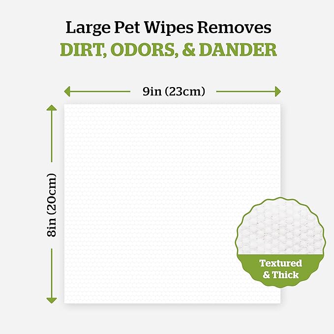Pogi’s Dog Wipes Travel Packs – Hypoallergenic Pet Wipes for Paws, Body & Butt – Cleaning & Hydrating, Green Tea Scent, 240-Count