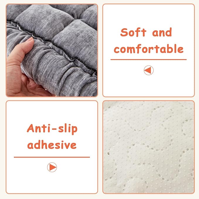 Backseat Pet Bed Mat, Truck Plaid Dog Bed for Car Back Seat, Deluxe Dog Seat Covers, Non-Slip Travel Pet Mat, Fit for Backseat Extenders and Trucks SUVs (Grey, 24.8x54 inch)