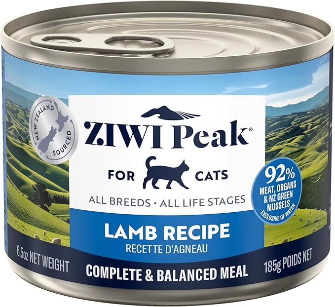 ZIWI Peak Wet Cat Food – All Natural, High Protein, Grain Free, Limited Ingredient, with Superfoods (Lamb, Case of 12, 6.5oz Cans)