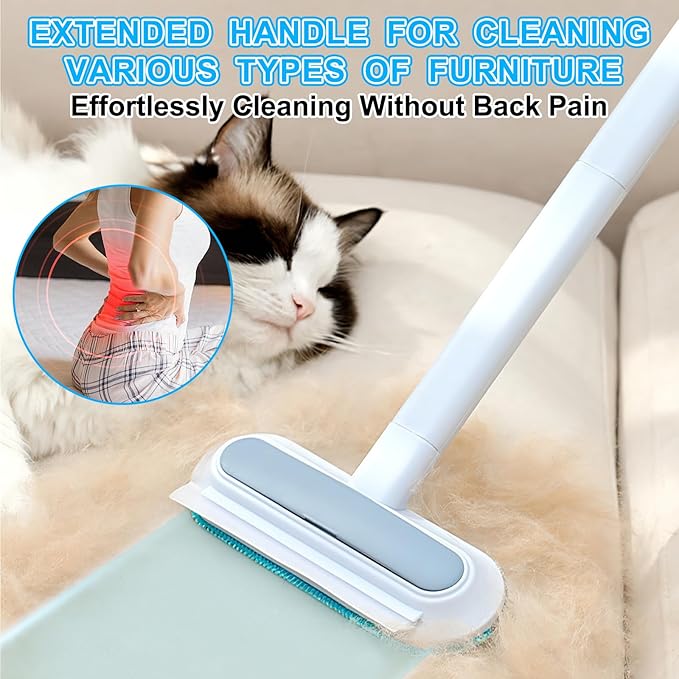 Extra Long 4-in-1 Reusable Pet Hair Remover, Pet Hair Removal Tool, Washable Multifunctional Hair Removal Brush for Furniture,Couch,Carpet,Clothes and Laundry (1Pcs)