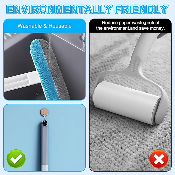 Extra Long 4-in-1 Reusable Pet Hair Remover, Pet Hair Removal Tool, Washable Multifunctional Hair Removal Brush for Furniture,Couch,Carpet,Clothes and Laundry (1Pcs)