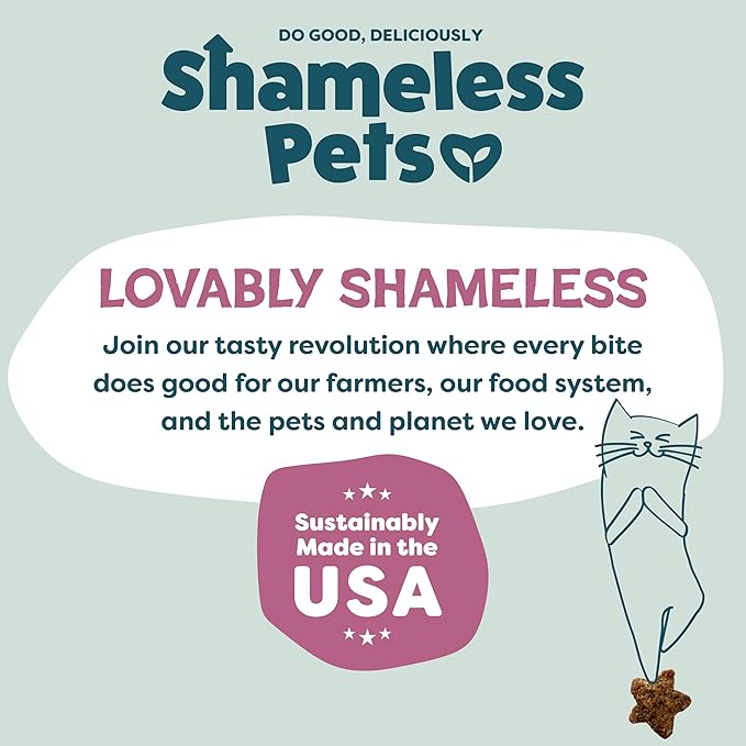 Shameless Pets Crunchy Cat Treats - Kitty Treats for Cats with Digestive Support, Natural Kitten Treats with Real Chicken, Healthy Flavored Feline Snacks - Cran You Say Chicken, 1-Pk