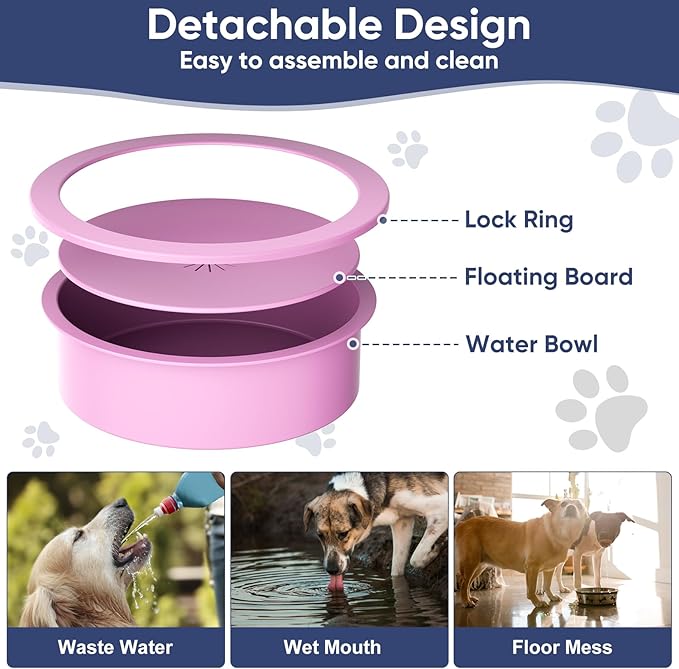 XIAZ Slow Feeder Dog Bowl Elevated Food and Water Bowl Stand for Large Medium Sized Dog, 4 Heights Adjustable, Non-Slip, Durable, Prevents Bloating & Improves Digestion for Dogs