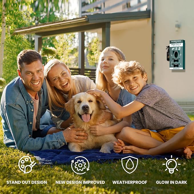 ALAGPRO® Dog Waste Station Bag Dispenser Outdoor Pet Waste Station with Hand Sanitizer Bottle, Dog Poop Station with Free 400 Roll and 200 Pull Waste Bags for Backyard, Park & HOA's