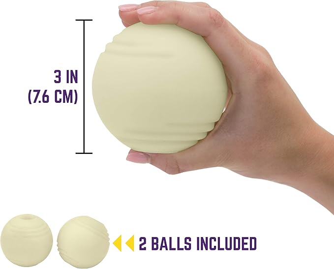 Chew King by Mammoth Set of 2 Glowing Fetch Ball, Durable Bouncy Interactive Toy for Pets & Dogs, Lightweight, 3 Inch, Fits Ball Launcher