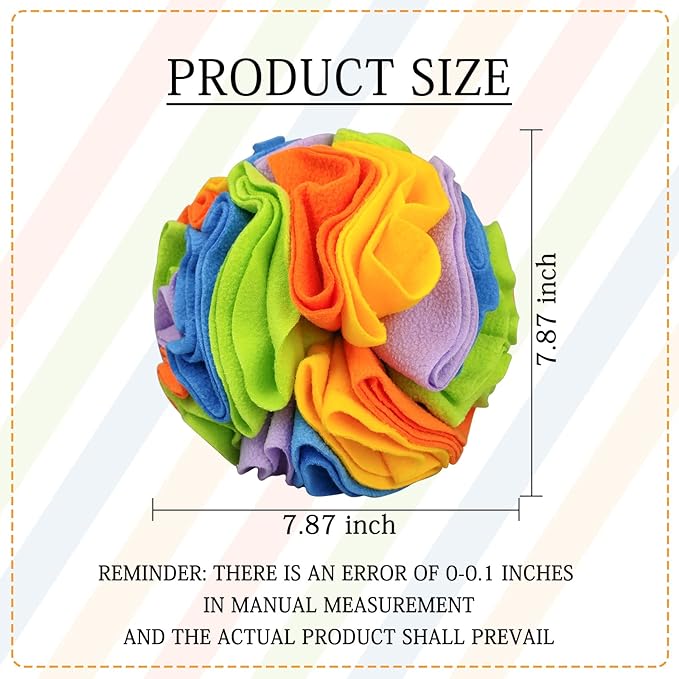 WishLotus Snuffle Ball (Rainbow), Interactive Pet Toy for Dogs, Slow Feeder, Stress Relief, Exercise Toy for Small/Medium Breeds