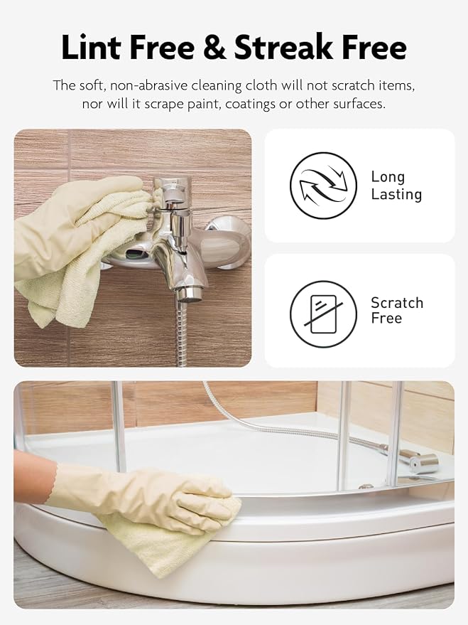 Fantasticlean Microfiber Cleaning Cloth Roll -30 Pack, Tear Away Microfiber Towels, 12" x 12", Reusable, Washable, Scratch Free, Ultra Absorbent Dishcloth for Car, Home Supplies, Pet, Kitchen (Beige)