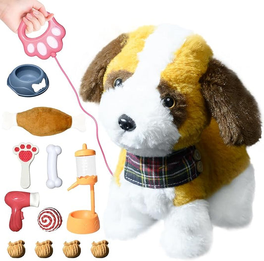 Puppy Toys for Kids, Toy Dogs That Walk and Bark, Walking Dog Toy for Kids with Leash, Interactive Stuffed Puppy with Remote Control, for Girls and Boys Aged 3-7 Year Old