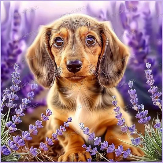 1000 Piece Puzzles - Lavender Dachshund - Fun Family 1000 Piece Jigsaw Puzzle, 20 X 30 Inch, Recyclable Wooden Puzzle Pieces, Favorite Room Decor Or Gifts