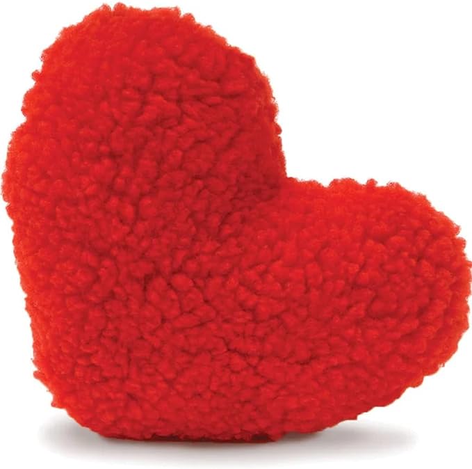 Jeffers Pet Plush Dog Toy with Squeaker, Fleecy Red Heart 6.5" - Soft Crinkle Fabric, Safe & Durable, Healthy Fun for Small & Medium Dogs, Interactive Play, Fetch, Tug - Best Gift for Active Games