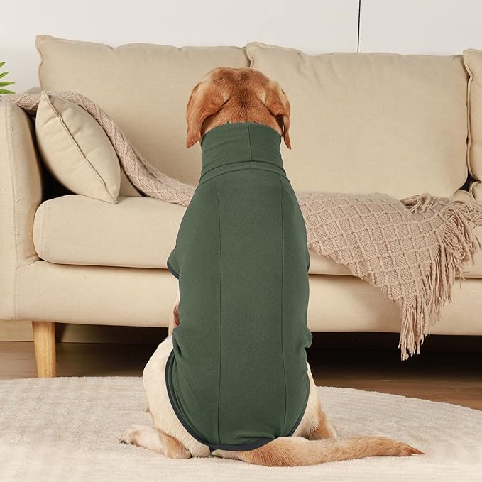 ROZKITCH Dog Winter Coat Soft Pullover Pajamas, Pet Windproof Warm Cold Weather Jacket Vest Cozy Jumpsuit Apparel Outfit Clothes for Walking Hiking Travel Sleep Green M
