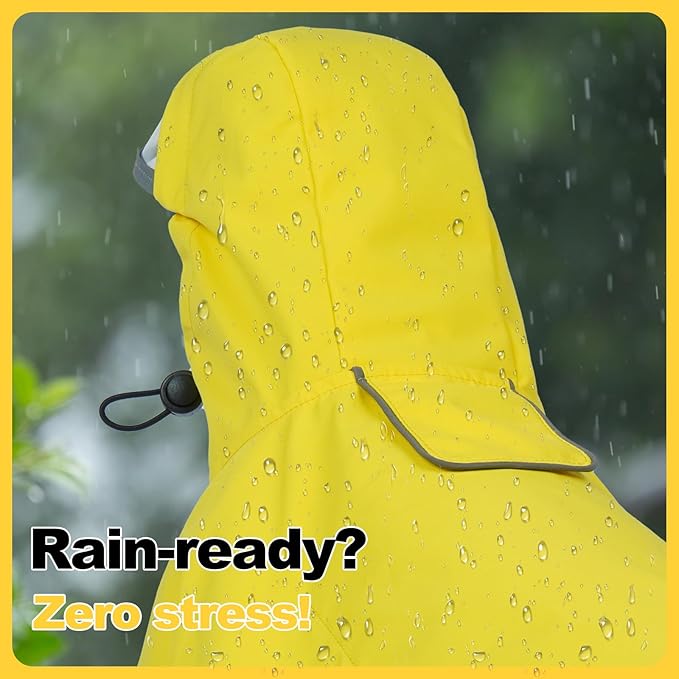 DENTRUN Dog Rain Jacket for Poodle, Bichon – Breathable Mesh Lined, No-Sleeves Easy Wear – Perfect for Rainy Day Walks, Park Visits, Travel, M