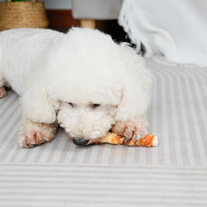 MON2SUN Dog Treats, Triple Flavor 6 Inch Chicken Liver Duck and Chicken Wrapped Rawhide Sticks, Teeth Cleaning Snacks for Medium Dogs, 35.27 oz (20 Count-Pack of 1)