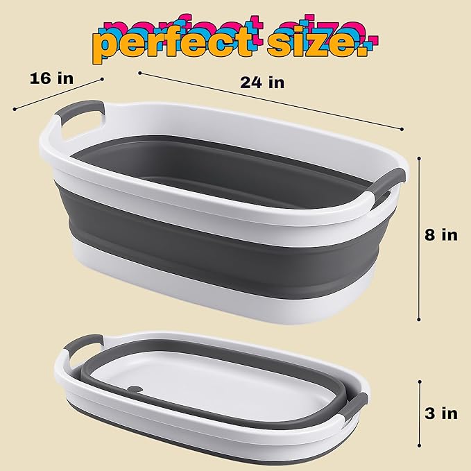 Smoochie Dog Bathtub and Laundry Basket - 2 in 1 Collapsible Pet/Cat Bathtub, Dog Bath Tub for Small Dogs