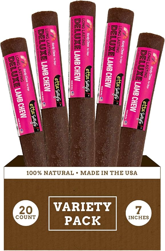 etta says! Deluxe Chews for Dogs – Lamb Dog Treats – Made and Sourced in The USA, Grain-Free, Easy to Digest, Won’t Stain Carpet (20 Count, Pack of 1)