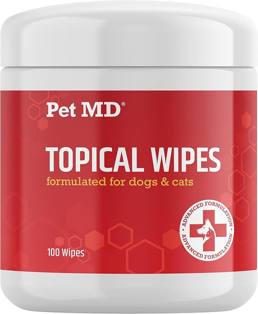 Pet MD Topical Wipes for Dogs and Cats - 100 Count