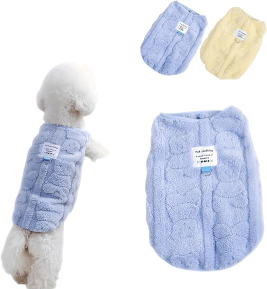 Warm Cat Apparel Cute Fluffy Cat Sweatshirt Cartoon Kitten Winter Coat Pullover Soft Skin-Friendly Knitwear (Large, Blue)