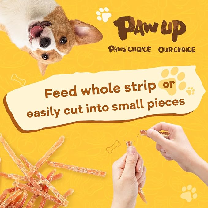 PAWUP Chicken Jerky Strip Dog Treats w/Taurine Natural Rawhide Free Dog Snacks, Training Treats Chicken Jerky Sticks for Dogs, 24oz