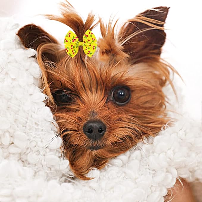 PET SHOW 20pairs Big Bowknot Dogs Hair Bow Clips with French Barrette Clip for Small Medium Large Dogs Puppies Cats Topknot Grooming Hair Accessories