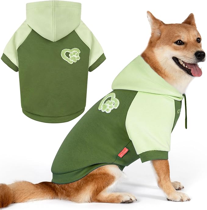 KYEESE Dog Hoodie Stretchy Pet Sweatshirt with Drawstring Cat Coat with Leash Hole Warm Pet Clothes Comfort Cat Sweater Soft Dog Clothes for Small Dogs Dogs Winter Coat for Cold Weather