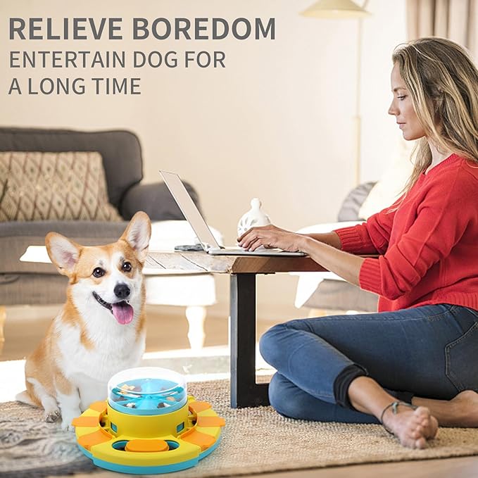 Dog Puzzle - Food Puzzle Toy Feeder, Treat Puzzles for Mental Stimulation (Push)