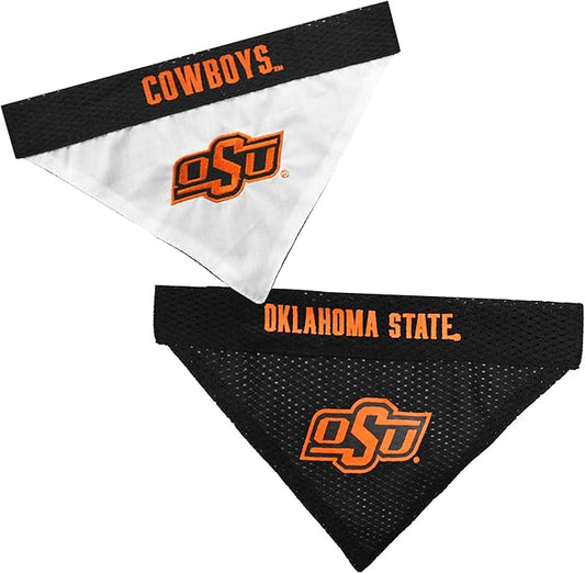 Pets First Collegiate Pet Accessories, Reversible Bandana, Oklahoma State Cowboys, Large/X-Large