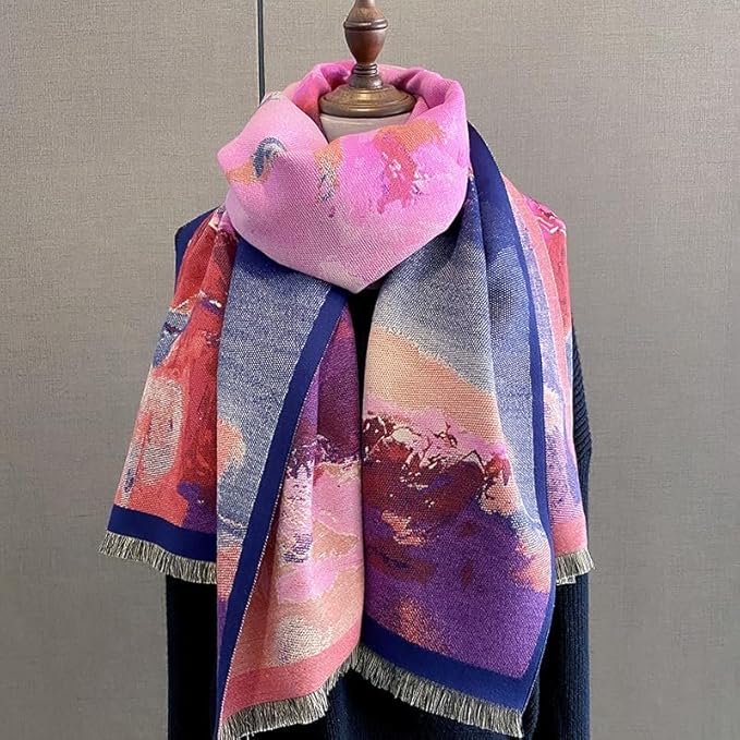 Jeelow Womens Pashmina Shawl Wrap Scarf - Elegant Dressy Evening Poncho Cape for Formal and Wedding Outfits