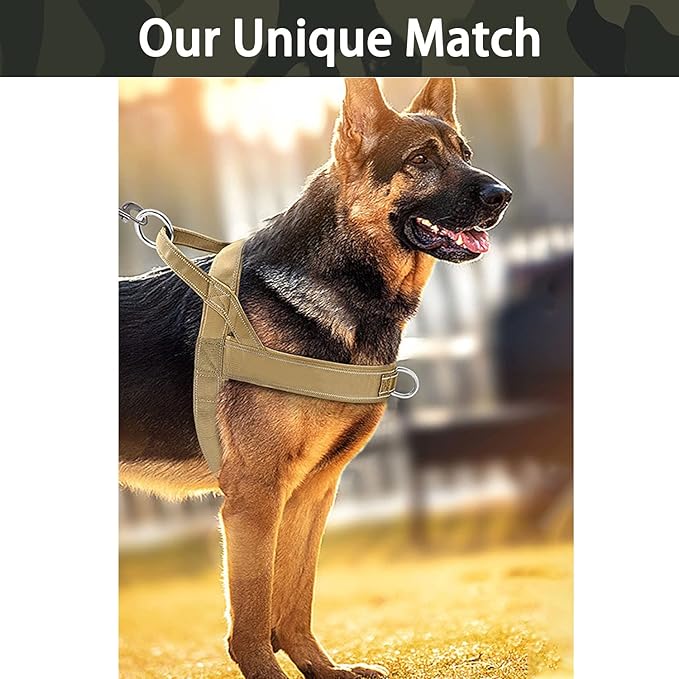 No Pull Dog Harness Brown for Small Medium Large Sized Dog, Reflective Escape Proof Adjustable Dog Harnesses with 2 Patch, M