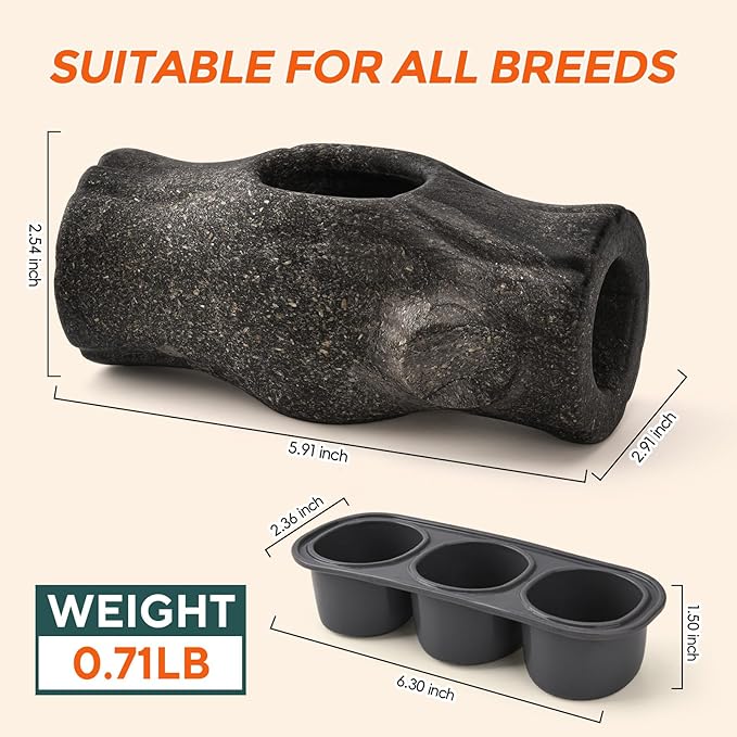 AUSCAT Indestructible Dog Frozen Treat Toy, Dog Enrichment Toys for Aggressive Chewers, Durable Toy to Keep Busy, Stump Shape