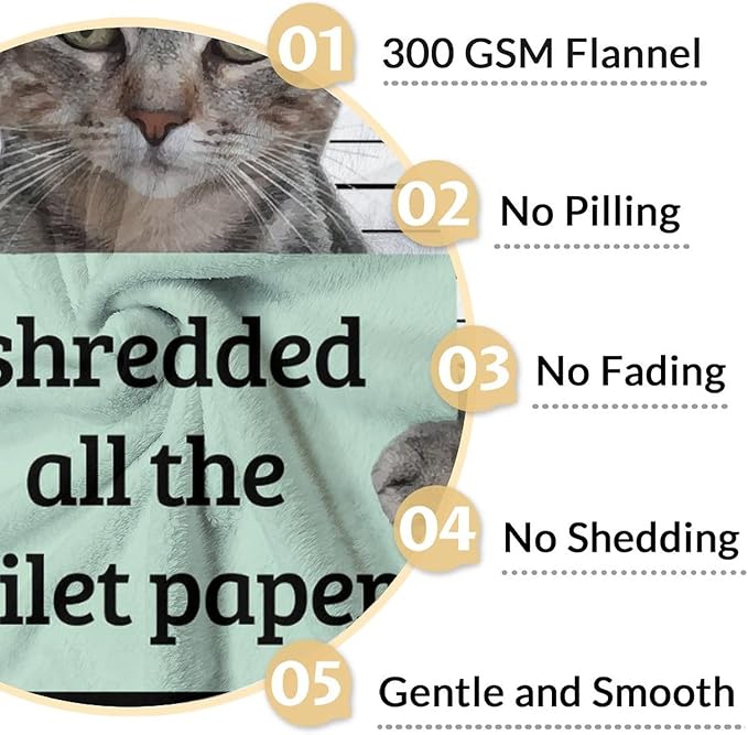 Cat Blanket Gifts - 60"x80" Cute Throw Blanket for Adults Kids - Black Soft Plush Throws for Bed, Couch & Travel