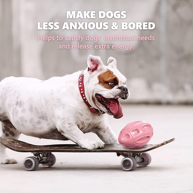 EASTBLUE Squeaky Dog Toys for Aggressive Chewers: Rubber Puppy Chew Ball with Squeaker, Almost Indestructible and Durable Pet Toy for Medium and Large Breed