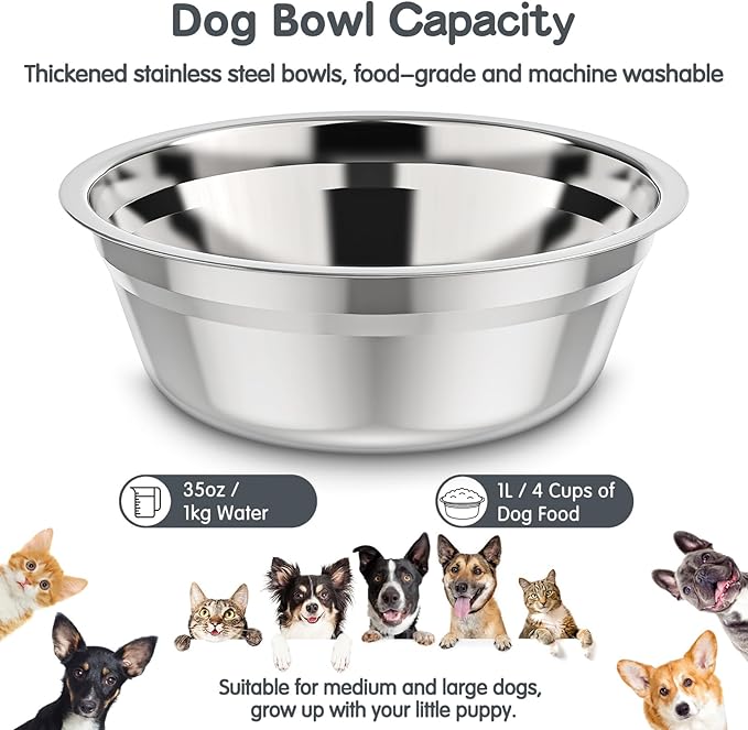 XIAZ Elevated Dog Bowls Large Breed Raised Dogs Bowl Stand Large/Medium Sized Dog 1L Food Water Bowl Stands 5 Heights Adjustable 9/11/12/14in Grey Pet Feeder Dish Station