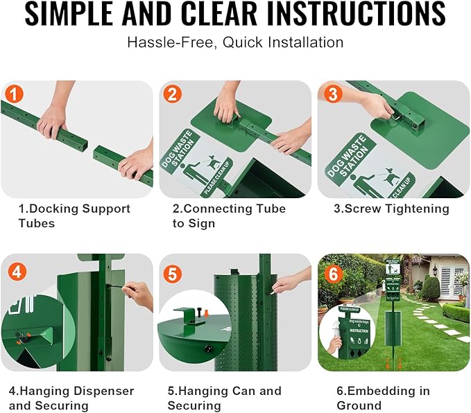 VEVOR Dog Waste Station with Hand Wash Bottle, 11.5 Gallons Pet Waste Bin with 50 Can Liners, Bag Dispenser & 600 Waste Bags, Outdoor Dog Waste Disposal System for Backyard